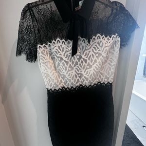 Black and white Sandro Paris lace dress